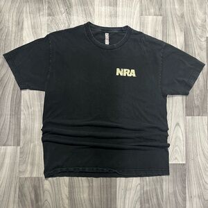 Black NRA T-Shirt with Eagle and Banner Design
